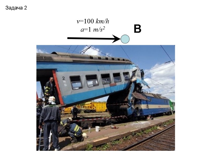 Задача 2 B v=100 km/h a=1 m/s2